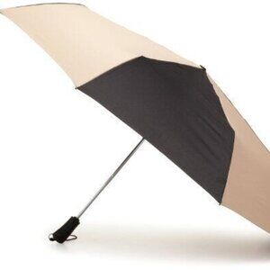 Totes Blue Line Golf Size Auto Open/Close Umbrella Black / British Tan - 7110